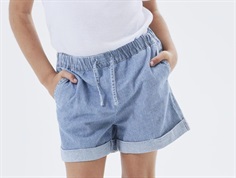 Name It medium blue denim stribede shorts